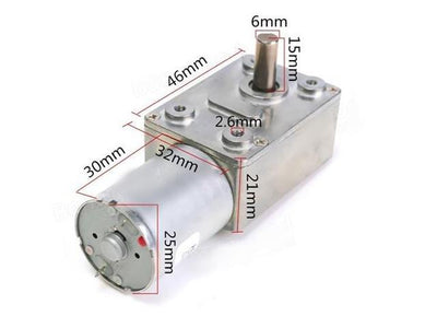 BDD WORM GEAR MOTOR 12V 6RPM - Motors, Motor Drivers & Controllers -