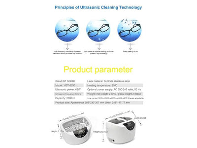 CMU DIG ULTRASONIC CLEANER 2.5L - Cleaners & Degreasers -