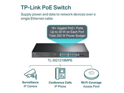 TP - LINK SG1218MPE - Network Switches Racks & Accessories - 6935364086923