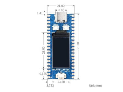 WVS RP2040 PI PICO + 0.96IN LCD - Displays -
