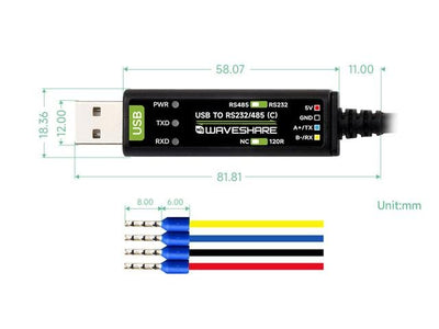 WVS USB - RS232/485 CABLE - FT232RNL - IoT Cables -