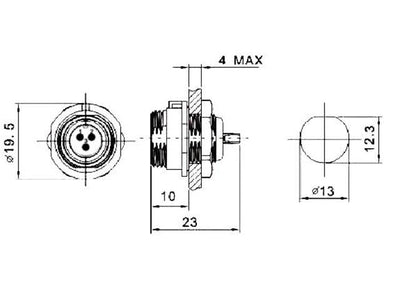 XY - CC132 - 3S - Circular Connectors - XY - CC130 - 3P