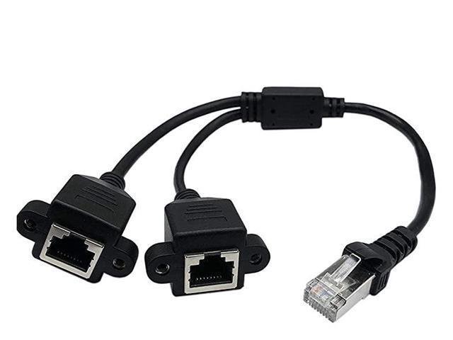 Ethernet Network Splitter, 1 Male To 2 Female Y Adapter Cable