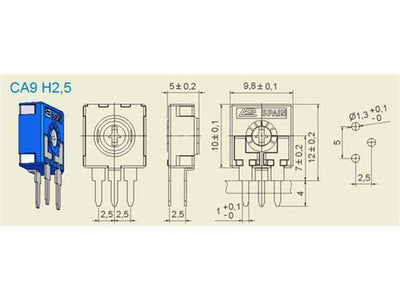 CA9MH2,5 10K - Potentiometers, Trimmers & Rheostats -