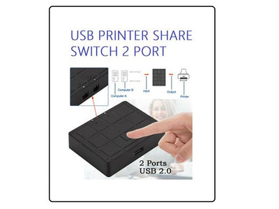 USB PRINTER SHARE SWITCH 2 PORT - USB Hubs, Adaptors, & Extenders -