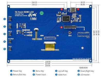 WVS 10.1IN RTOUCH DISPL 1024X600 - Displays -